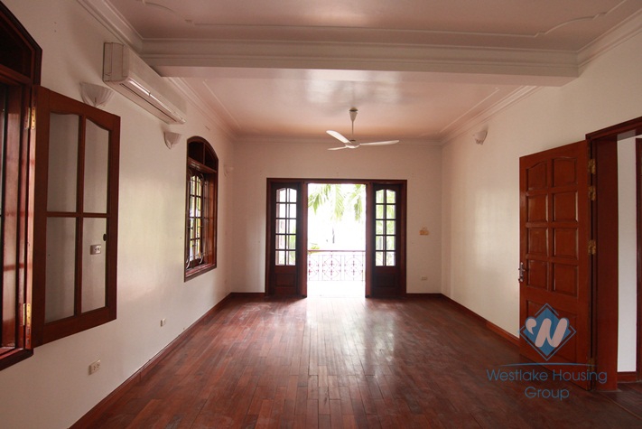 Unfurnished house with large yard for rent in Tay Ho district, Hanoi.